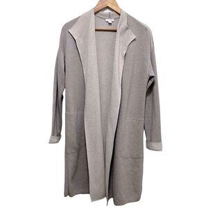 J JILL PUREJILL Dove Grey Duster Cozy Knit Cardigan Oversized Size Small